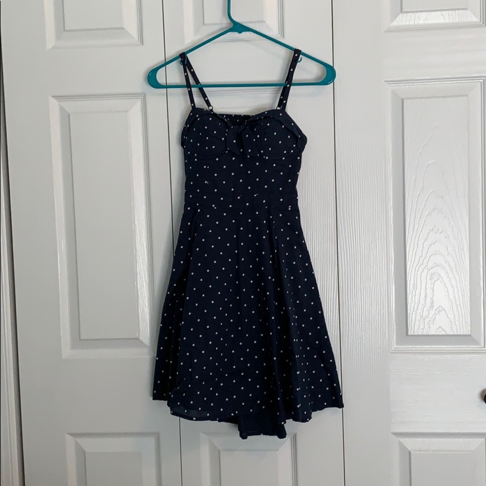 Jessica Simpson Navy and White Polka Dot Sundress